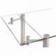 Mesa de comedor extensible CALVIA cristal templado y estructura de metal acabado brillo 140/170/200x90 cm