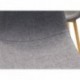 Silla de comedor CAIRO tapizada en tela gris y patas de metal símil madera