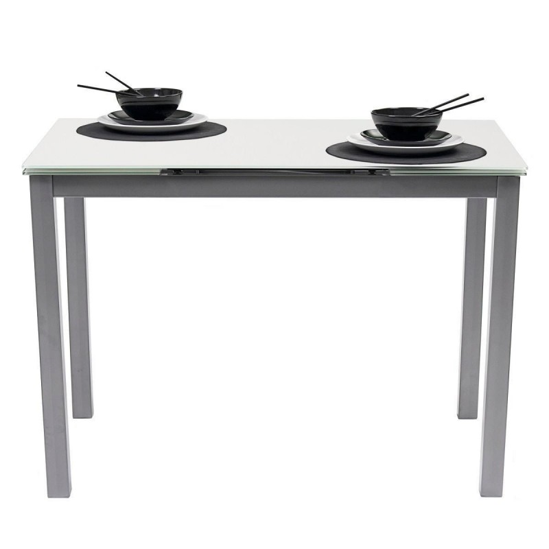 Conjunto de mesa de cocina extensible con 4 sillas PARIS WHITE