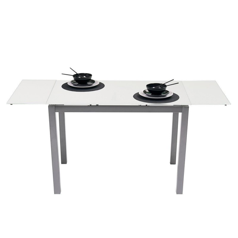 Mesa cocina extensible cristal blanco BIO