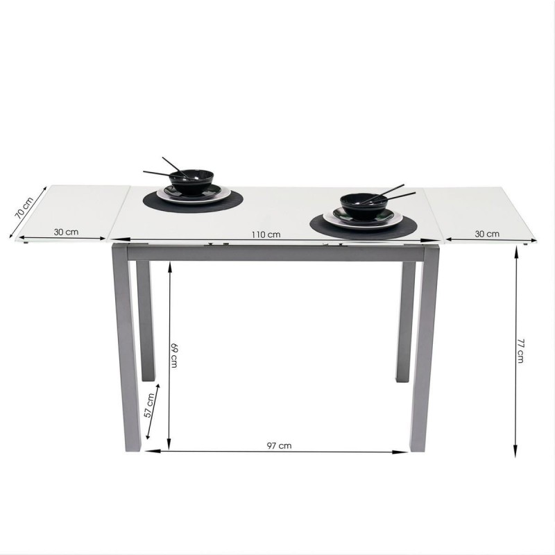 Mesa Cocina Cristal Extensible