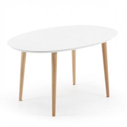Mesa extensible OAKLAND de diseño nórdico en madera 140/220x90 cm