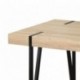 Mesa de comedor de diseño industrial MERLÍN sobre color roble y patas metálicas color negro 150x90x75 cm
