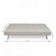 Sofá cama de 3 plazas apertura clic-clac KOHTAO tapizado en polipiel de 176 cm