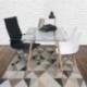 Mesa de escritorio CAIRO ANTIQUE tapa de cristal y patas de metal símil madera color roble de 120x79,5 cm