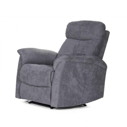 Sillón relax NAPOLEÓN tapizado en tela gris con sistema de relax manual