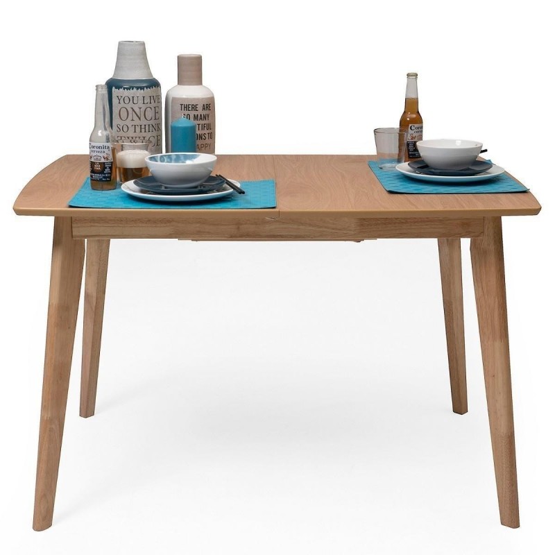 Mesa de comedor extensible de diseño nórdico MELAKA roble