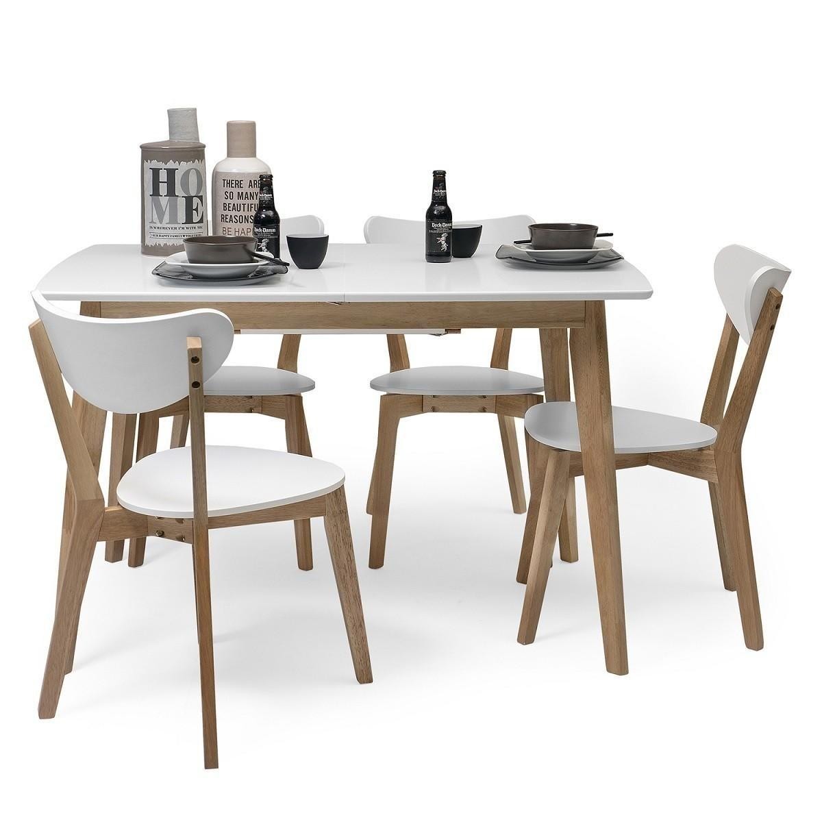 Conjunto de comedor de diseño nórdico MELAKA mesa extensible Conjunto de comedor de diseño nórdico MELAKA mesa extensible