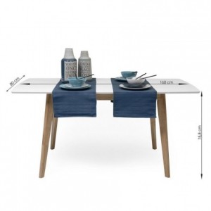 Conjunto de comedor de diseño nórdico MELAKA mesa extensible y 4 sillas