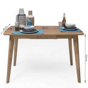 Conjunto de comedor de diseño nórdico MELAKA mesa extensible roble y 4 sillas
