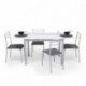 Conjunto de mesa de cocina extensible con 4 sillas PARIS WHITE