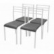 Conjunto de mesa de cocina extensible con 4 sillas PARIS WHITE