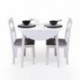 Conjunto de comedor DALLAS WHITE mesa de comedor redonda extensible y 2 sillas de comedor