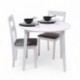 Conjunto de comedor DALLAS WHITE mesa de comedor redonda extensible y 2 sillas de comedor