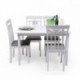 Conjunto de comedor KANSAS WHITE mesa y 4 sillas de comedor color blanco