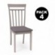 Conjunto de comedor KANSAS GRAY mesa y 4 sillas de comedor color gris