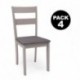 Conjunto de comedor KANSAS & DALLAS GRAY mesa y 4 sillas de comedor color gris