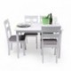 Conjunto de comedor KANSAS & DALLAS WHITE mesa y 4 sillas de comedor color blanco