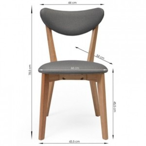 Silla de comedor MELAKA tapizada en tela y patas de madera de roble