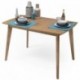 Conjunto de comedor de diseño nórdico MELAKA mesa extensible y 4 sillas tapizadas