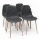 Conjunto de comedor CAIRO ANTIQUE mesa de cristal 120x80 y 4 sillas tapizadas