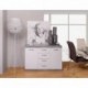 Mueble aparador de comedor de ESCANAR color hormigón y blanco 118,5x35x82 cm