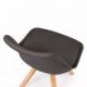 Silla de comedor de diseño nórdico EVA asiento de polipropileno patas madera de haya