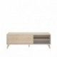 Mueble de TV de diseño nórdico NELL Tablero de partículas melaminizado color blanco/natural o grafito/natural 155x43 cm