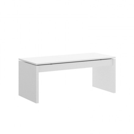 Mesa de centro elevable SLOW tablero de partículas melaminizado color blanco brillo o natural 99x60x41/53 cm