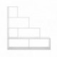 Estantería de diseño moderno TEN tablero de partículas melaminizado color blanco y natural 145x29x145 cm