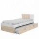 Cama juvenil de diseño moderno DINA tablero de partículas melaminizado color blanco natural 196x97x79 cm