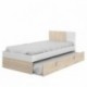 Arrastre para cama juvenil DINA tablero de partículas melaminizado color blanco natural 190x93x25 cm