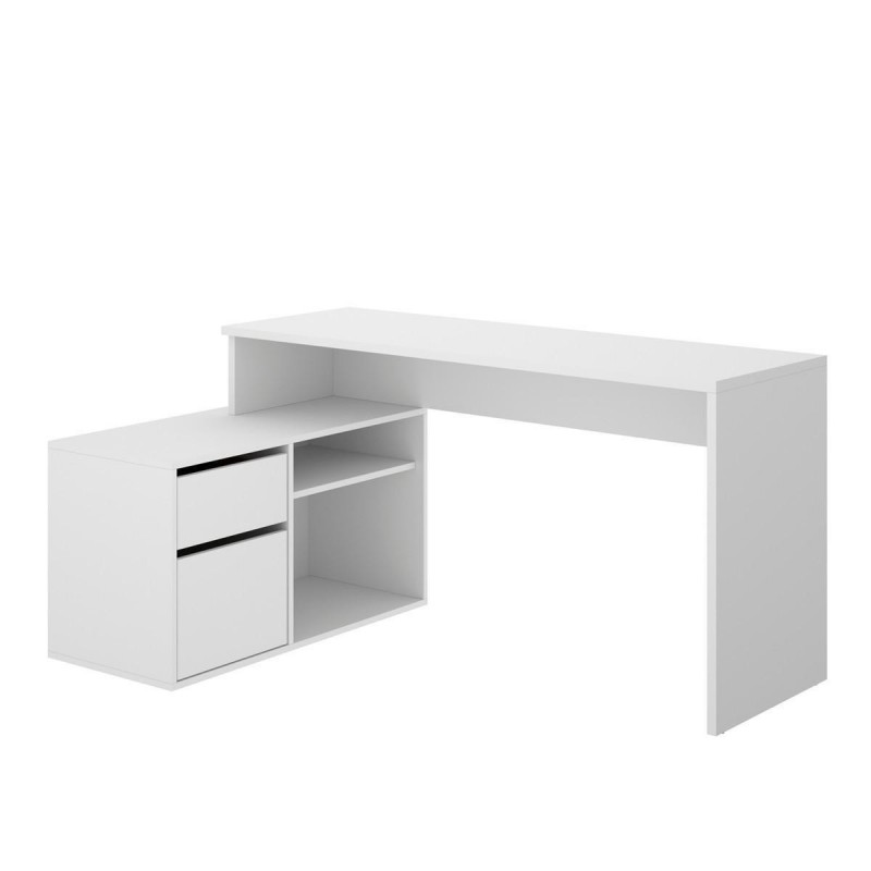 Mesa escritorio ROX tablero de partículas melaminizado color  blanco/natural, grafito/natural o blanco 92x139x75 cm / 51x200-230x -  Centro Mueble Online