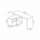 Mesa escritorio ROX tablero de partículas melaminizado color blanco/natural, grafito/natural o blanco 92x139x75 cm / 51x200-230x