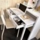Consola escritorio SEVEN tablero de partículas melaminizado color blanco brillo 99x39x88cm
