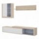 Mueble de salón modular KOLN color blanco brillo y natural de 215 cm