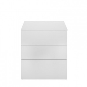 Mesilla de tres cajones ALICE tablero de partículas melaminizado color blanco o natural 52x34x58 cm