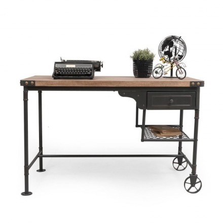 Mesa escritorio de estilo vintage SEATTLE con cajón 120x63 cm