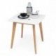 Conjunto de comedor/cocina de diseño nórdico MELAKA mesa fija de 75x75 cm y 2 sillas color roble y blanco