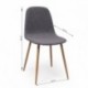 Conjunto de comedor CAIRO CHENILLA GRIS mesa de cristal de 120x79,5 cm y 4 sillas blancas