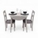 Mesa de comedor o cocina extensible redonda DALLAS de 90x55 cm. Madera lacada  color GRIS