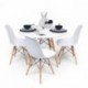 Conjunto de comedor TOWER 100. Mesa redonda de 100 cm y 4 sillas TOWER Eames