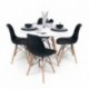 Conjunto de comedor TOWER 100. Mesa redonda de 100 cm y 4 sillas TOWER Eames