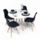 Conjunto de comedor TOWER 100. Mesa redonda de 100 cm y 4 sillas TOWER Eames