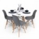 Conjunto de comedor TOWER 100. Mesa redonda de 100 cm y 4 sillas TOWER Eames