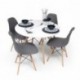 Conjunto de comedor TOWER 100. Mesa redonda de 100 cm y 4 sillas TOWER Eames