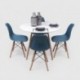 Conjunto de comedor TOWER 100. Mesa redonda de 100 cm y 4 sillas TOWER Eames