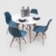 Conjunto de comedor TOWER 100. Mesa redonda de 100 cm y 4 sillas TOWER Eames