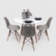 Conjunto de comedor TOWER 100. Mesa redonda de 100 cm y 4 sillas TOWER Eames