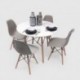 Conjunto de comedor TOWER 100. Mesa redonda de 100 cm y 4 sillas TOWER Eames